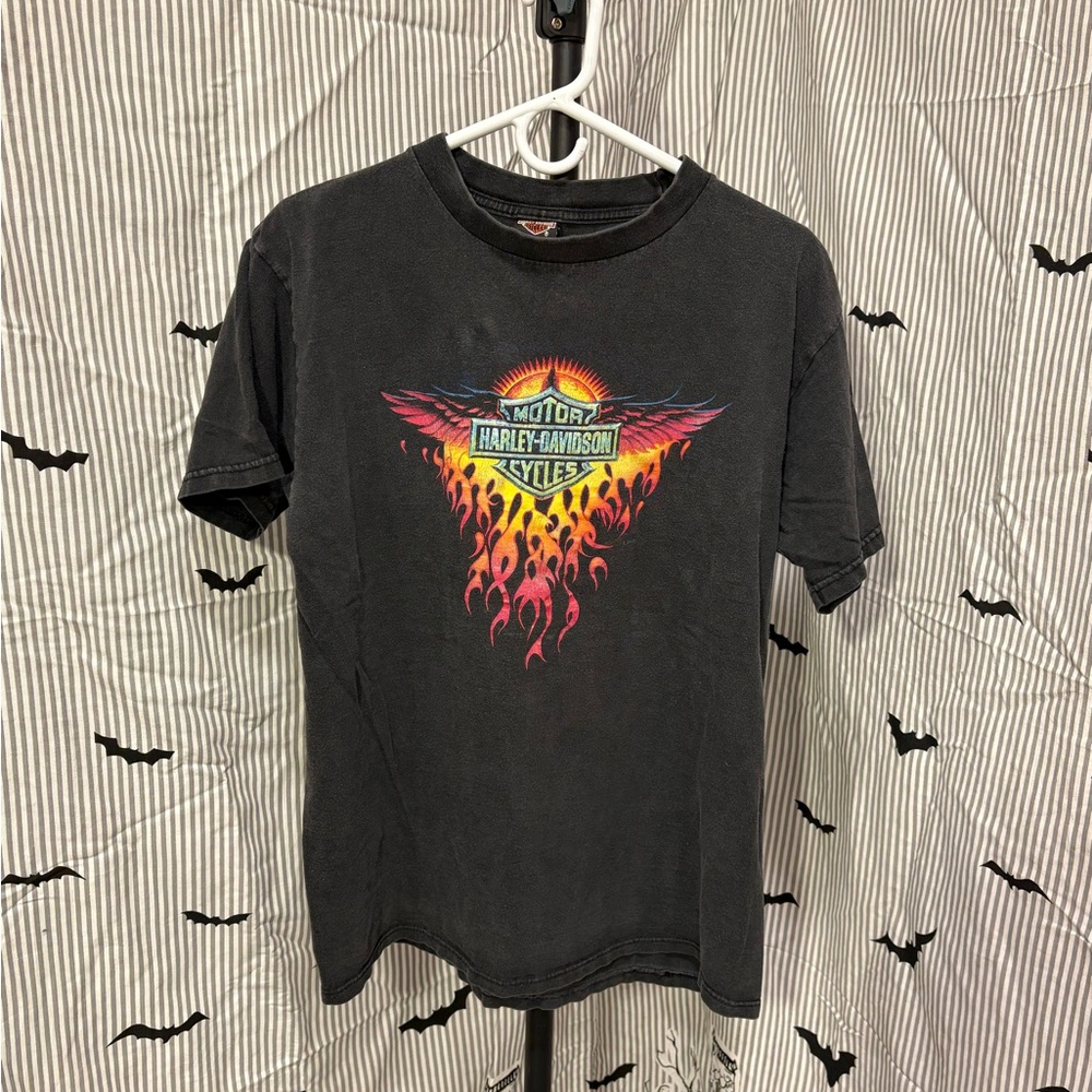 ITEM#64 Vintage Harley Davidson Phoenix Flame Eagle Shirt L 1998 
20x28